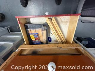 MaxSold Auction: 2 drawer workbench with light and more - Kingston (Ontario, Canada) SELLER MANAGED Downsizing Online Auction - Steve Fonyo Drive (STORAGE)
