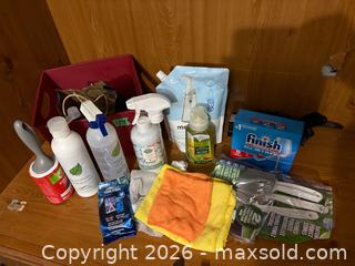 MaxSold Auction: Small cleaning lot in red bin - Kingston (Ontario, Canada) SELLER MANAGED Downsizing Online Auction - Steve Fonyo Drive (STORAGE)