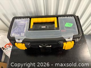 MaxSold Auction: Tool box with glue tool, stapler, and more - Kingston (Ontario, Canada) SELLER MANAGED Downsizing Online Auction - Steve Fonyo Drive (STORAGE)