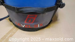 MaxSold Auction: Level Six Waterproof Dry Barrel Backpack — Blue/Grey - For Camping/Backpacking/Portaging - Toronto (Ontario, Canada) SELLER MANAGED Downsizing Online Auction - Curity Avenue