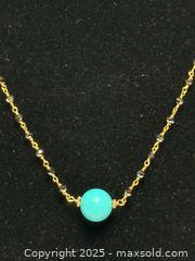 MaxSold Auction: 14K Gold + Diamond + Turquoise Necklace  - Toronto (Ontario, Canada) PARTNER MANAGED Estate Sale Online Auction -  Glen Road