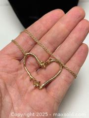 MaxSold Auction: 14K Gold Twig Heart Necklace + Chain  - Toronto (Ontario, Canada) PARTNER MANAGED Estate Sale Online Auction -  Glen Road