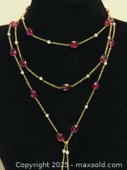 MaxSold Auction: 14K + Pearl + Pink Tourmaline Lariat Necklace  - Toronto (Ontario, Canada) PARTNER MANAGED Estate Sale Online Auction -  Glen Road