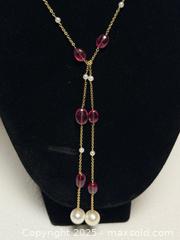 MaxSold Auction: 14K + Pearl + Pink Tourmaline Lariat Necklace  - Toronto (Ontario, Canada) PARTNER MANAGED Estate Sale Online Auction -  Glen Road