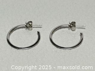 MaxSold Auction: 18K White Gold + Diamond Hoop Earrings  - Toronto (Ontario, Canada) PARTNER MANAGED Estate Sale Online Auction -  Glen Road