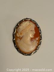 MaxSold Auction: Antique 800 Silver Cameo Shell Signed Brooch Pendant  - Toronto (Ontario, Canada) PARTNER MANAGED Estate Sale Online Auction -  Glen Road