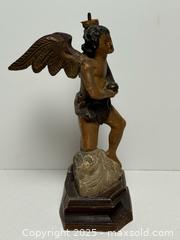 MaxSold Auction: Antique Carved Wood Polychrome Angel Candle Holder - Toronto (Ontario, Canada) PARTNER MANAGED Estate Sale Online Auction -  Glen Road