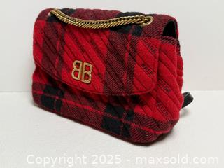 MaxSold Auction: Balenciaga BB Plaid Wool Crossbody Bag   - Toronto (Ontario, Canada) PARTNER MANAGED Estate Sale Online Auction -  Glen Road