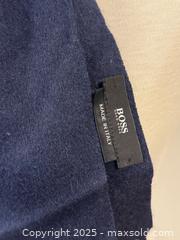 MaxSold Auction: BOSS by Hugo Boss Navy Blue Italian Cashmere Scarf with Embroidered Logo  - Toronto (Ontario, Canada) PARTNER MANAGED Estate Sale Online Auction -  Glen Road