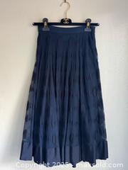 MaxSold Auction: Chanel Dark Navy Polka Dot Linen Cotton Blend Midi Skirt + Original Garment Bag + Hanger Small  - Toronto (Ontario, Canada) PARTNER MANAGED Estate Sale Online Auction -  Glen Road
