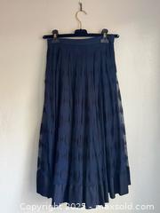 MaxSold Auction: Chanel Dark Navy Polka Dot Linen Cotton Blend Midi Skirt + Original Garment Bag + Hanger Small  - Toronto (Ontario, Canada) PARTNER MANAGED Estate Sale Online Auction -  Glen Road