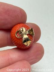 MaxSold Auction: Coral + Gold Strawberry Pendant  - Toronto (Ontario, Canada) PARTNER MANAGED Estate Sale Online Auction -  Glen Road