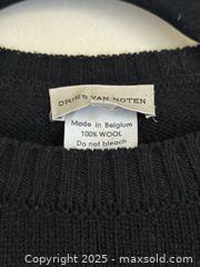 MaxSold Auction: Dries Van Noten Women’s Black Wool Knit Sweater Small  - Toronto (Ontario, Canada) PARTNER MANAGED Estate Sale Online Auction -  Glen Road
