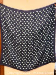 MaxSold Auction: Fendi Navy Blue + Turquoise Hearts Silk + Wool Shawl Scarf - Toronto (Ontario, Canada) PARTNER MANAGED Estate Sale Online Auction -  Glen Road