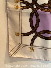 MaxSold Auction: Gucci Purple + Pink Horsebit Chain Pattern Silk Scarf  - Toronto (Ontario, Canada) PARTNER MANAGED Estate Sale Online Auction -  Glen Road