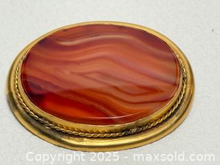 MaxSold Auction: Large Antique 14K Gold + Scottish Agate Brooch  - Toronto (Ontario, Canada) PARTNER MANAGED Estate Sale Online Auction -  Glen Road