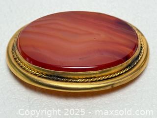 MaxSold Auction: Large Antique 14K Gold + Scottish Agate Brooch  - Toronto (Ontario, Canada) PARTNER MANAGED Estate Sale Online Auction -  Glen Road