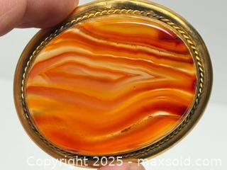 MaxSold Auction: Large Antique 14K Gold + Scottish Agate Brooch  - Toronto (Ontario, Canada) PARTNER MANAGED Estate Sale Online Auction -  Glen Road