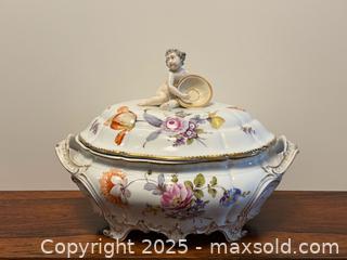 MaxSold Auction: Large Antique Floral Porcelain Covered Tureen with a Cherub - Toronto (Ontario, Canada) PARTNER MANAGED Estate Sale Online Auction -  Glen Road