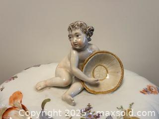 MaxSold Auction: Large Antique Floral Porcelain Covered Tureen with a Cherub - Toronto (Ontario, Canada) PARTNER MANAGED Estate Sale Online Auction -  Glen Road