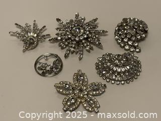 MaxSold Auction: Lot of Six Vintage Rhinestone Brooches  - Toronto (Ontario, Canada) PARTNER MANAGED Estate Sale Online Auction -  Glen Road