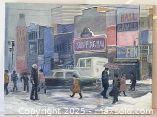 MaxSold Auction: Modern Acrylic on Canvas Winter Urban Streetscape Painting  - Toronto (Ontario, Canada) PARTNER MANAGED Estate Sale Online Auction -  Glen Road
