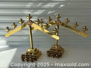 MaxSold Auction: Pair of Antique Brass Adjustable Quebec Church Candelabra  - Toronto (Ontario, Canada) PARTNER MANAGED Estate Sale Online Auction -  Glen Road