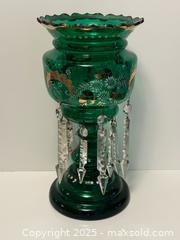 MaxSold Auction: Pair of Victorian Hand Painted Green Glass Mantle Lustres - Toronto (Ontario, Canada) PARTNER MANAGED Estate Sale Online Auction -  Glen Road