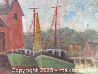 MaxSold Auction:  Rockport Boat Harbour Oil Painting Canadian Artist Arthur Lidstone c.1952 - Toronto (Ontario, Canada) PARTNER MANAGED Estate Sale Online Auction -  Glen Road