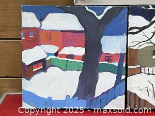 MaxSold Auction: Set of 3 Square Winter Landscape Paintings  - Toronto (Ontario, Canada) PARTNER MANAGED Estate Sale Online Auction -  Glen Road
