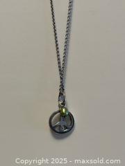 MaxSold Auction: Sterling Silver Peace Sign Pendant Necklace with Green Bead  - Toronto (Ontario, Canada) PARTNER MANAGED Estate Sale Online Auction -  Glen Road