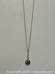 MaxSold Auction: Sterling Silver Peace Sign Pendant Necklace with Green Bead  - Toronto (Ontario, Canada) PARTNER MANAGED Estate Sale Online Auction -  Glen Road