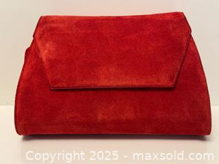 MaxSold Auction: Vintage 80’s Calderone Red Suede Leather Shoulder Clutch Bag - Toronto (Ontario, Canada) PARTNER MANAGED Estate Sale Online Auction -  Glen Road