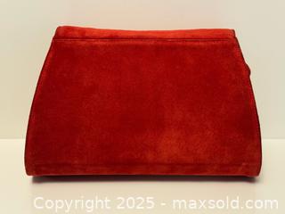 MaxSold Auction: Vintage 80’s Calderone Red Suede Leather Shoulder Clutch Bag - Toronto (Ontario, Canada) PARTNER MANAGED Estate Sale Online Auction -  Glen Road