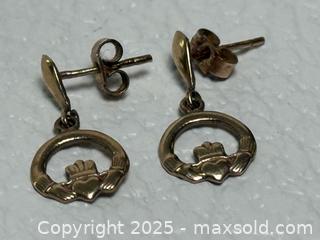 MaxSold Auction: Vintage 9K Gold Irish Claddagh Earrings  - Toronto (Ontario, Canada) PARTNER MANAGED Estate Sale Online Auction -  Glen Road