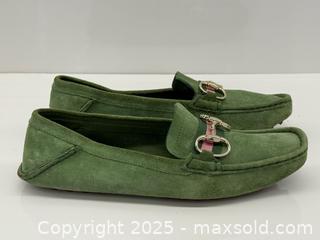 MaxSold Auction: Vintage Gucci Green Suede Loafers SZ 7 - Toronto (Ontario, Canada) PARTNER MANAGED Estate Sale Online Auction -  Glen Road