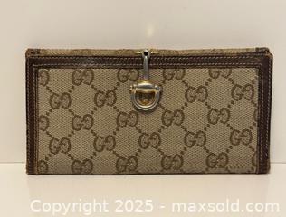 MaxSold Auction: Vintage Gucci Leather Wallet in Brown Monogram Canvas with Horsebit Clasp - Toronto (Ontario, Canada) PARTNER MANAGED Estate Sale Online Auction -  Glen Road