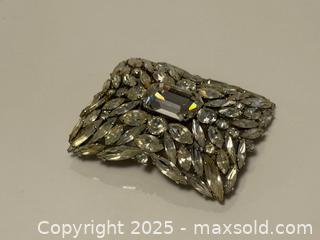 MaxSold Auction: Vintage Sherman Rhinestone Brooch with Emerald-Cut Center Stone  - Toronto (Ontario, Canada) PARTNER MANAGED Estate Sale Online Auction -  Glen Road