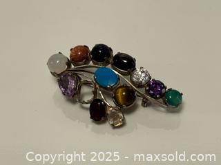 MaxSold Auction: Vintage Sterling Silver Brooch with Gemstones - Toronto (Ontario, Canada) PARTNER MANAGED Estate Sale Online Auction -  Glen Road