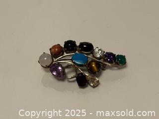 MaxSold Auction: Vintage Sterling Silver Brooch with Gemstones - Toronto (Ontario, Canada) PARTNER MANAGED Estate Sale Online Auction -  Glen Road