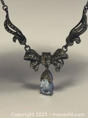 MaxSold Auction: Vintage Sterling Silver Marcasite Necklace with Blue Topaz - Toronto (Ontario, Canada) PARTNER MANAGED Estate Sale Online Auction -  Glen Road