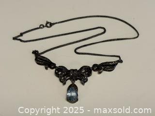 MaxSold Auction: Vintage Sterling Silver Marcasite Necklace with Blue Topaz - Toronto (Ontario, Canada) PARTNER MANAGED Estate Sale Online Auction -  Glen Road