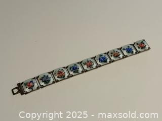 MaxSold Auction: Vtg Norwegian Sterling Silver Guilloché Enamel Floral Panel Bracelet by Finn Jensen - Toronto (Ontario, Canada) PARTNER MANAGED Estate Sale Online Auction -  Glen Road
