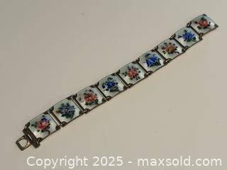 MaxSold Auction: Vtg Norwegian Sterling Silver Guilloché Enamel Floral Panel Bracelet by Finn Jensen - Toronto (Ontario, Canada) PARTNER MANAGED Estate Sale Online Auction -  Glen Road
