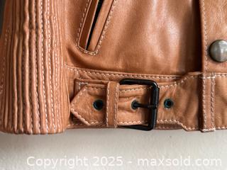 MaxSold Auction: Women’s Belstaff Leather Moto Jacket in Cognac Brown - Toronto (Ontario, Canada) PARTNER MANAGED Estate Sale Online Auction -  Glen Road