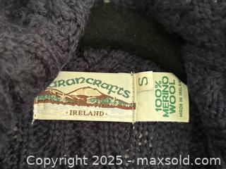 MaxSold Auction: Women’s Irish Cable Knit Wool Navy Blue Cardigan Coat - Toronto (Ontario, Canada) PARTNER MANAGED Estate Sale Online Auction -  Glen Road