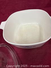 MaxSold Auction: Corning Ware Blue Floral Casserole Dish with Lid - Renfrew (Ontario, Canada) SELLER MANAGED Downsizing Online Auction - Plaunt Street South
