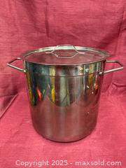 MaxSold Auction: Large Stainless Steel Stock Pot with Lid (Polished Exterior) - Renfrew (Ontario, Canada) SELLER MANAGED Downsizing Online Auction - Plaunt Street South