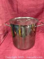 MaxSold Auction: Large Stainless Steel Stock Pot with Lid (Polished Exterior) - Renfrew (Ontario, Canada) SELLER MANAGED Downsizing Online Auction - Plaunt Street South