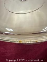 MaxSold Auction: Pyrex Covered Casserole Dish with Fruit &#38; Vegetable Motif, Lid - Renfrew (Ontario, Canada) SELLER MANAGED Downsizing Online Auction - Plaunt Street South